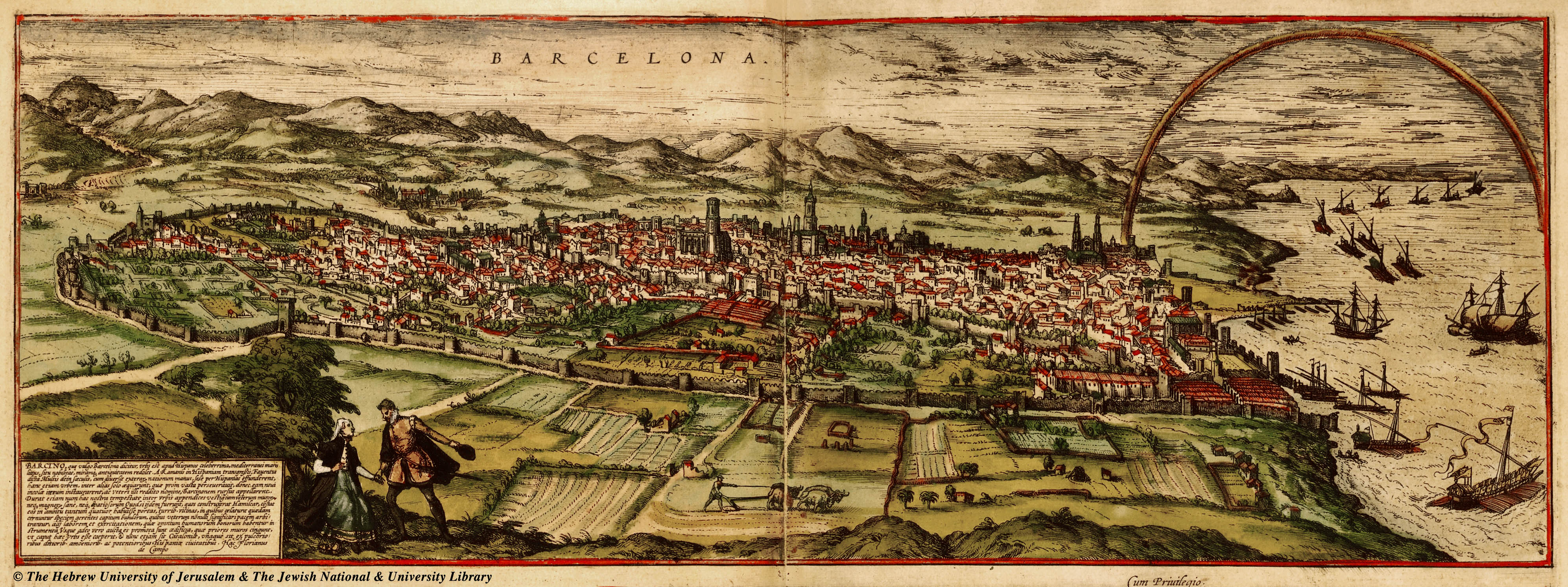 Grabado antiguo de Barcelona, Civitates Orbis Terrarum